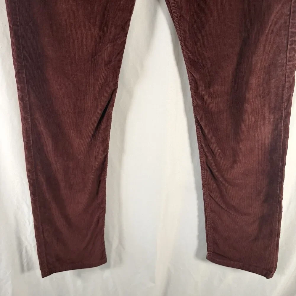 Levis 502 Corduroy Pants Men's 34x34 Red 5 Pocket Cotton Blend Button Zip